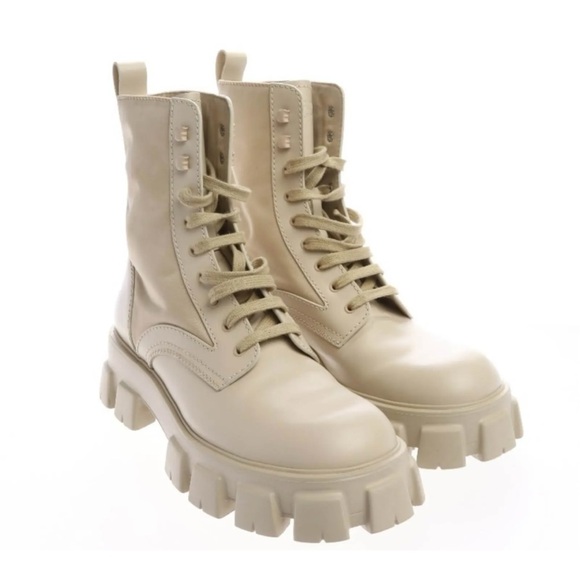 Prada Shoes - Prada mONOLITH brushed leather boots size 39 made in Italy